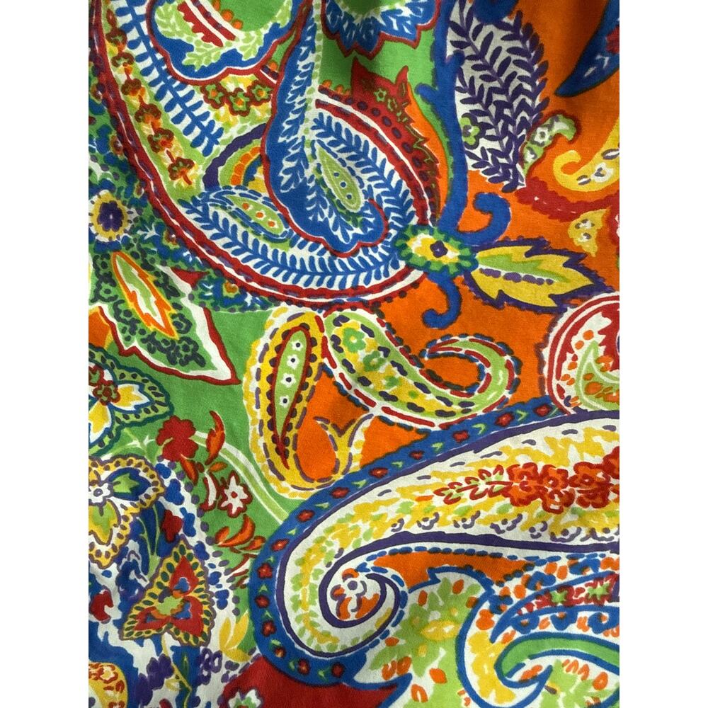 Polo Ralph Lauren Vintage Tag Orange Green Paisley Lace Up Swim Trunks Size XXL - Picture 6 of 7